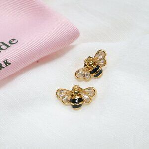 Kate Spade all abuzz stone bee Gold black stud earrings NEW AUTHENTIC